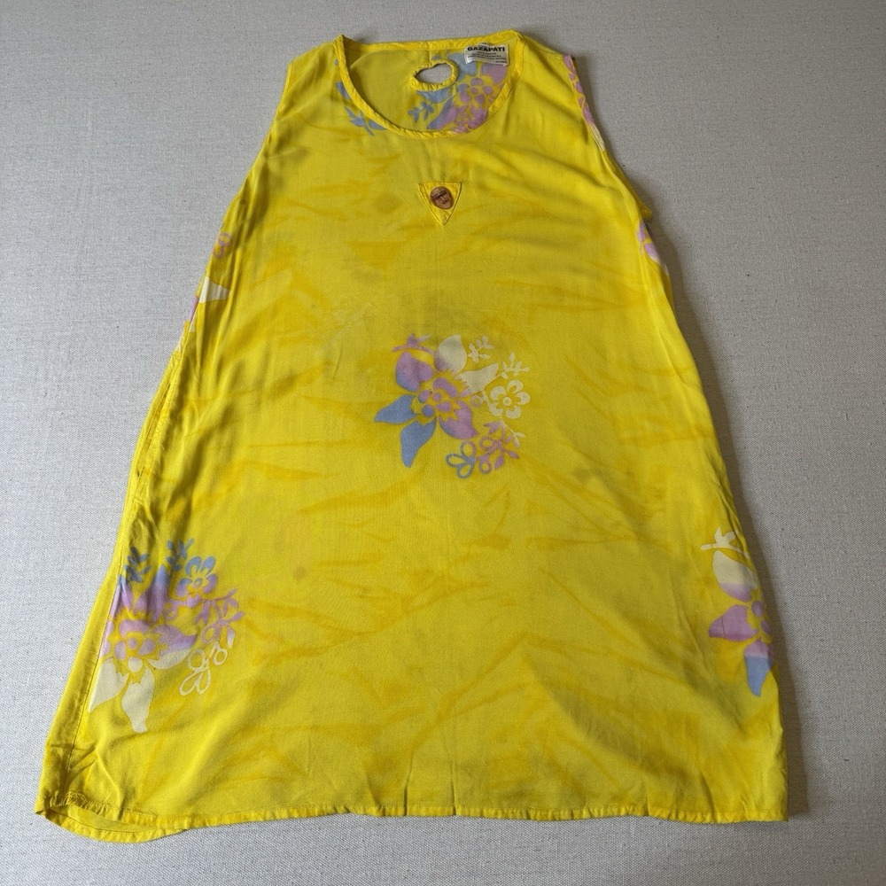 Gazapati Women's Yellow Watercolor Y2K Colorful Tunic One Size - Picture 2 of 8
